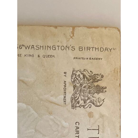 Atq Patriotic Postcard Ephemera Washington’s Birthday No 156 Raphael Tuck & Sons - Picture 4 of 6